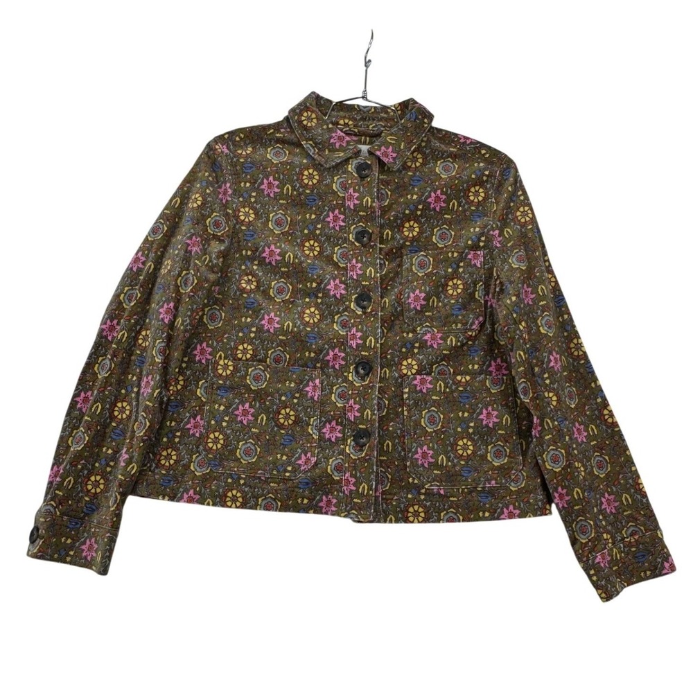 Boden Chore Jacket Womens 10 Sage Green NWT Velvet Floral U0068 SGR
